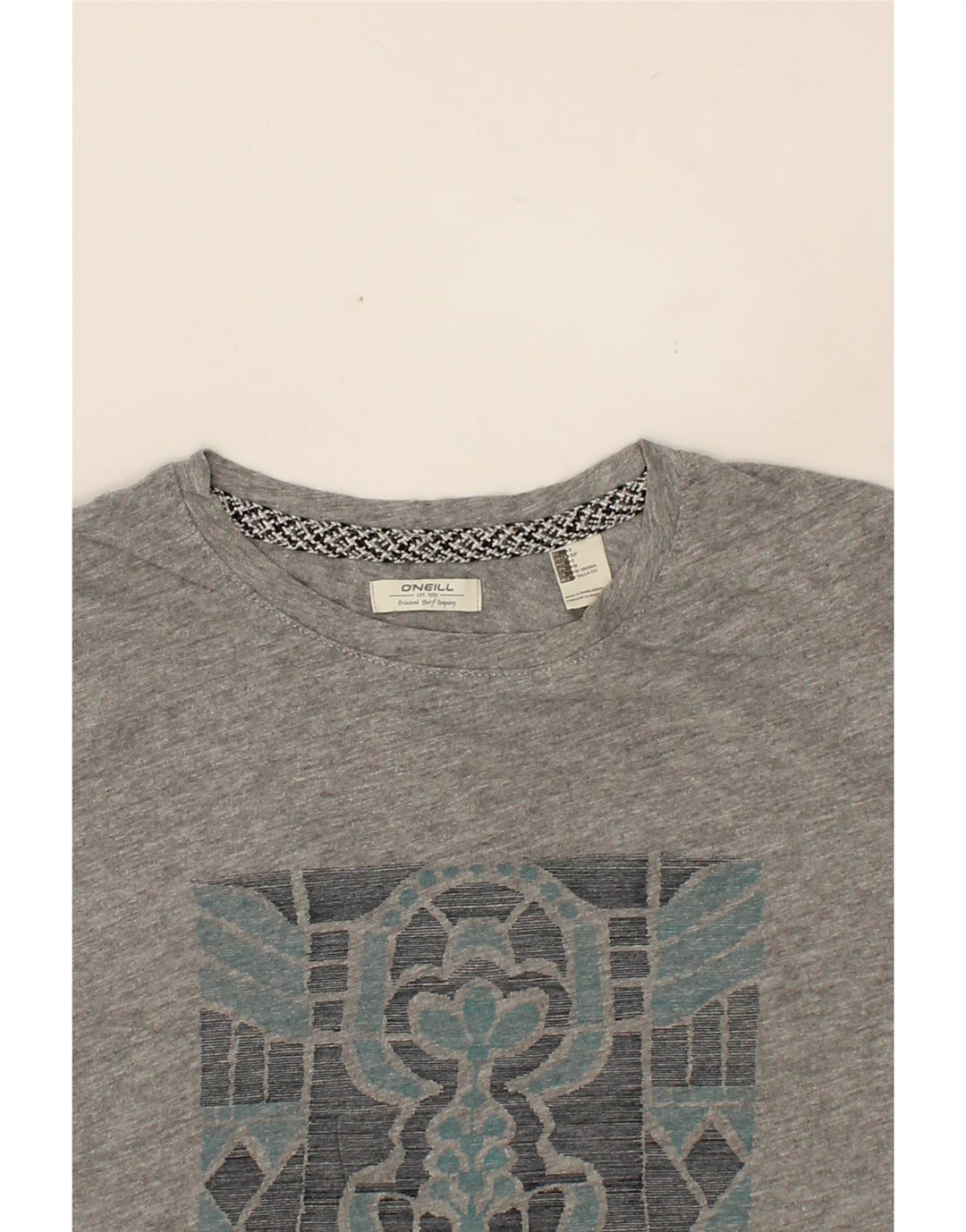 O'NEILL Womens Oversized Graphic T-Shirt Top UK 10 Small Grey Cotton Vintage O'Neill and Second-Hand O'Neill from Messina Hembry 