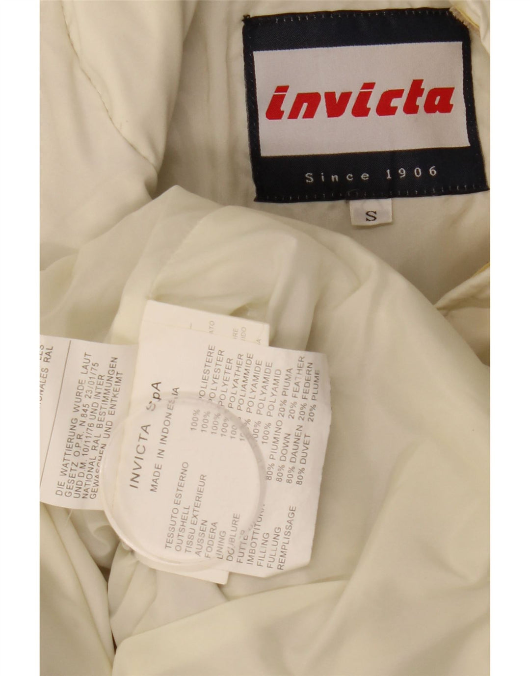 Invicta Męska kurtka z kapturem i luźnym krojem, wyściełana UK 36, mała, biała, poliester