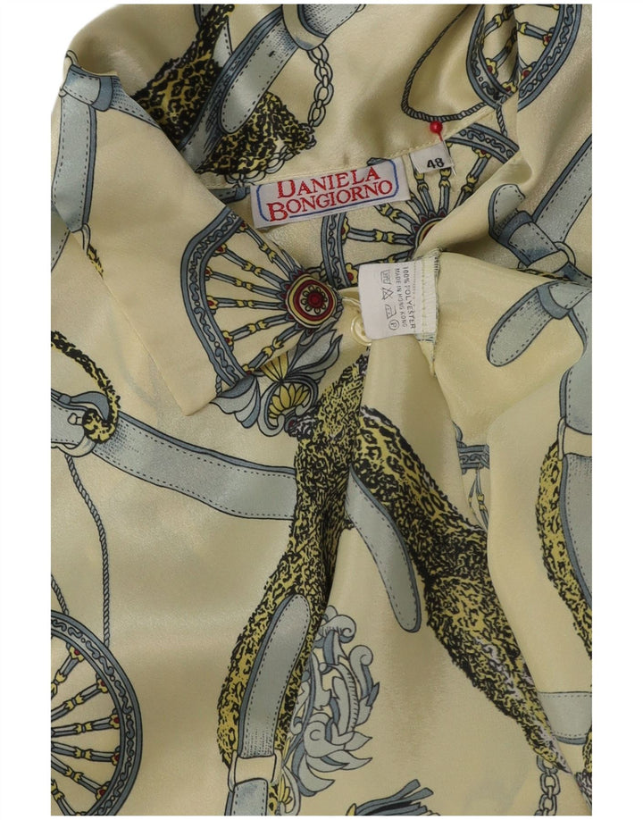 Damska bluzka koszulowa w stylu vintage z grafiką IT 48 XL Żółty poliester