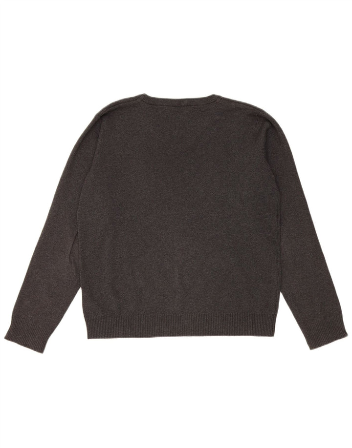 Marks & Spencer Chłopięcy sweter z dekoltem w kształcie litery V, 12-13 lat, szary, bawełniany