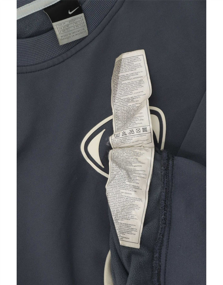 Męski sweter dresowy Nike UK 39/41, średni niebieski, poliester z blokami kolorów