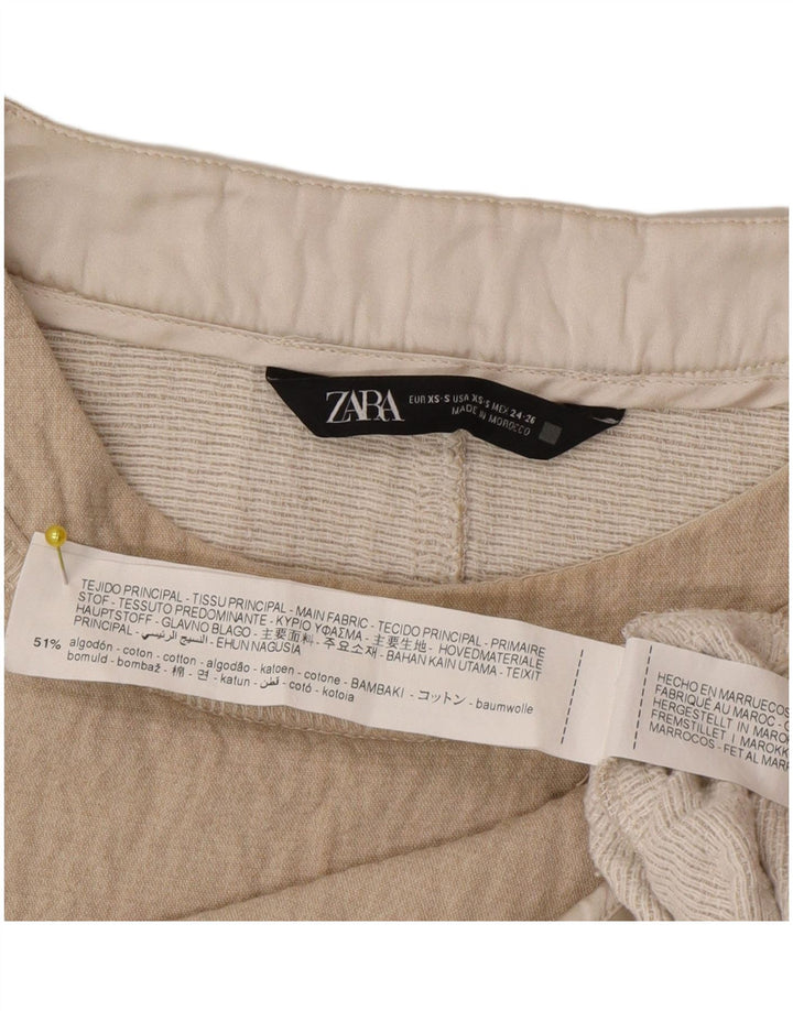 Damska bluzka oversize Zara UK 6 XS, beżowa, bawełniana