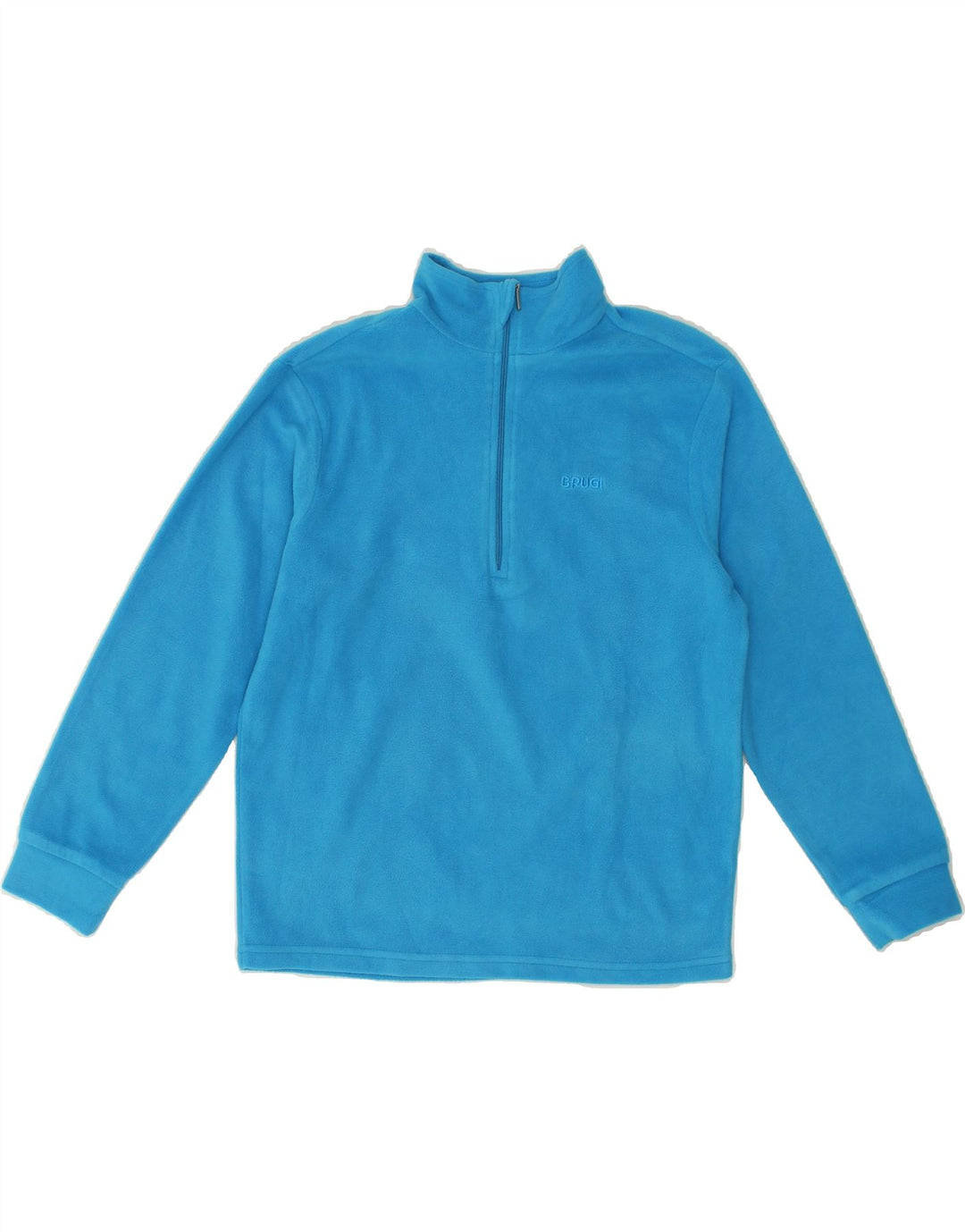 BRUGI Boys Zip Neck Fleece Jumper 12-13 Years Medium  Blue Polyester Vintage Brugi and Second-Hand Brugi from Messina Hembry 