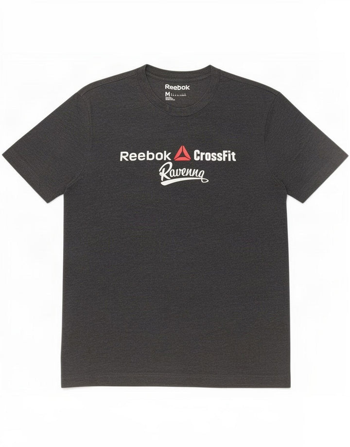 Męska koszulka Reebok z grafiką, średnia szara bawełna