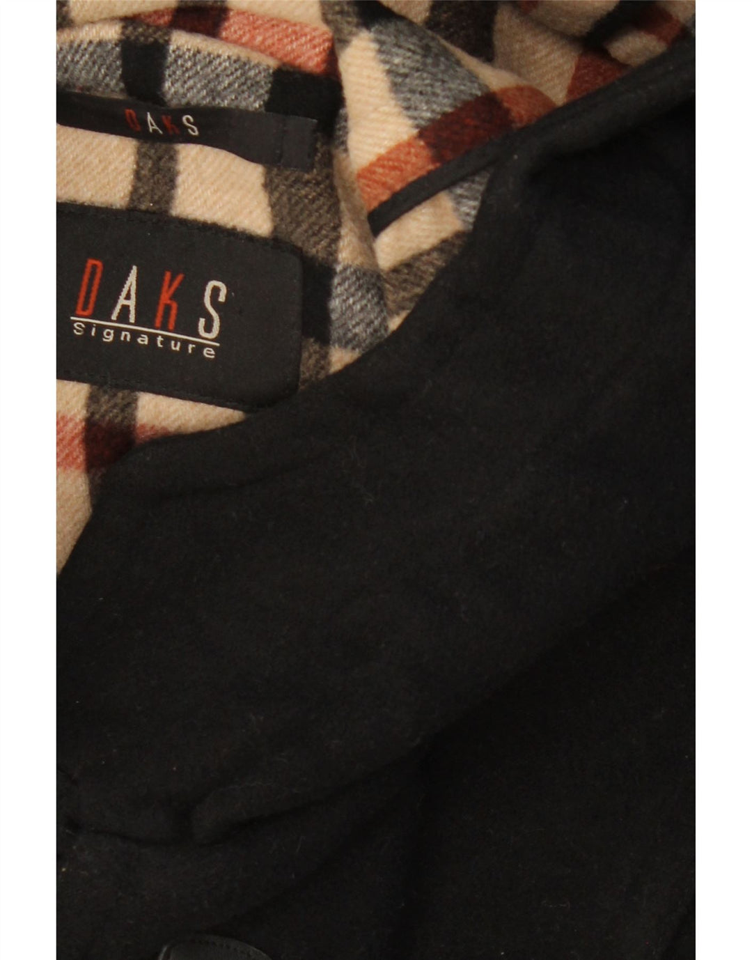 Damski płaszcz z kapturem DAKS UK 16, duży, czarny