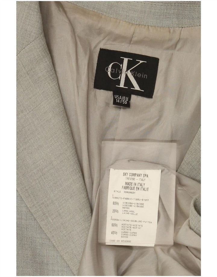 Damska marynarka Calvin Klein zapinana na 3 guziki US 14 XL, szara wiskoza
