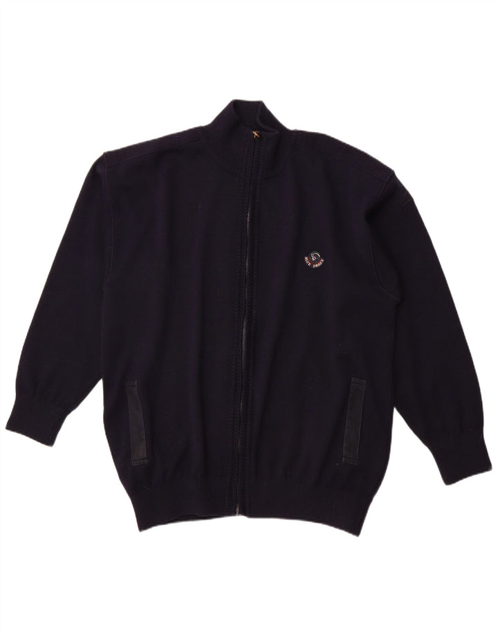 BLUE DRAKE Męski sweter rozpinany XL Granatowa wełna