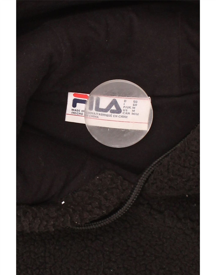 FILA Mens Graphic Hooded Fleece Jumper Medium Black Polyester