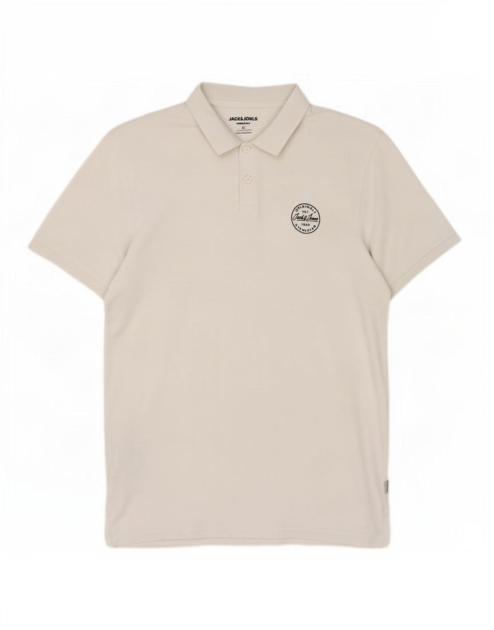 Męska koszulka polo Jack & Jones XL, biała, bawełniana