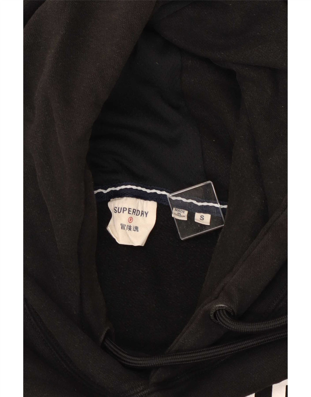 Męski sweter z kapturem Superdry z grafiką, mały, czarny