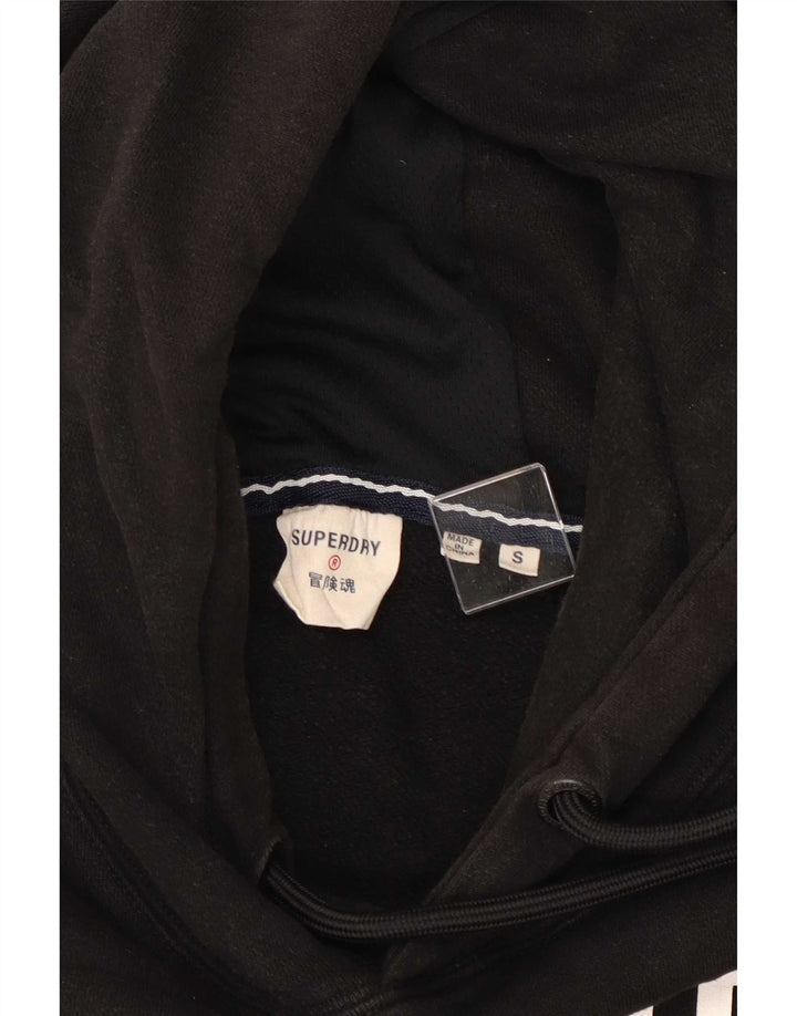 Męski sweter z kapturem Superdry z grafiką, mały, czarny