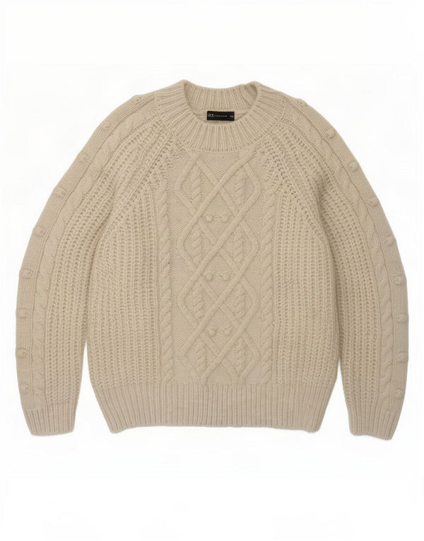 Marks & Spencer Damski sweter z okrągłym dekoltem, UK 10, mały, w kolorze złamanej bieli