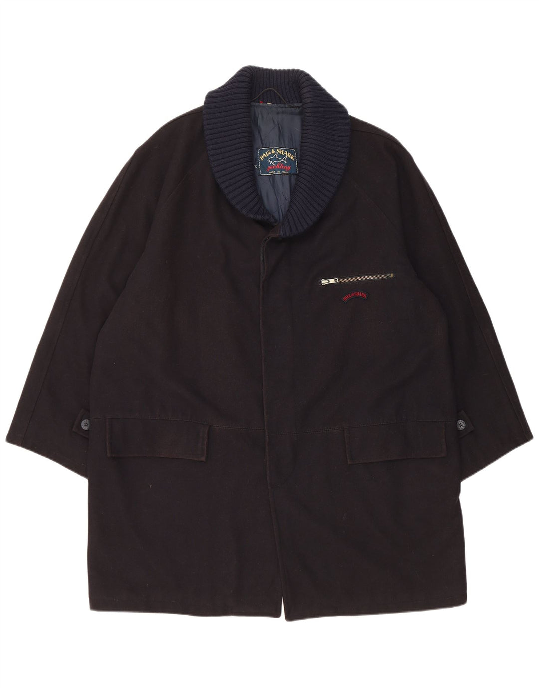 Płaszcz męski Paul & Shark UK 42 XL, granatowy, wełniany