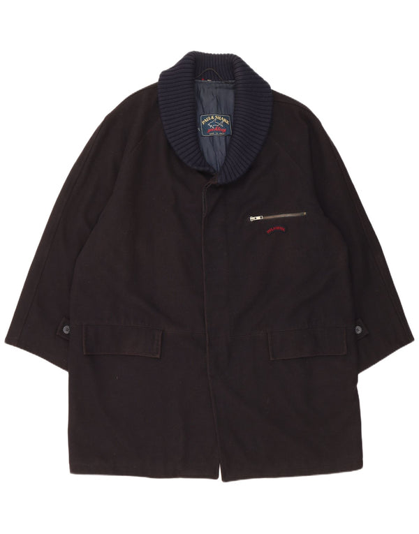 Płaszcz męski Paul & Shark UK 42 XL, granatowy, wełniany