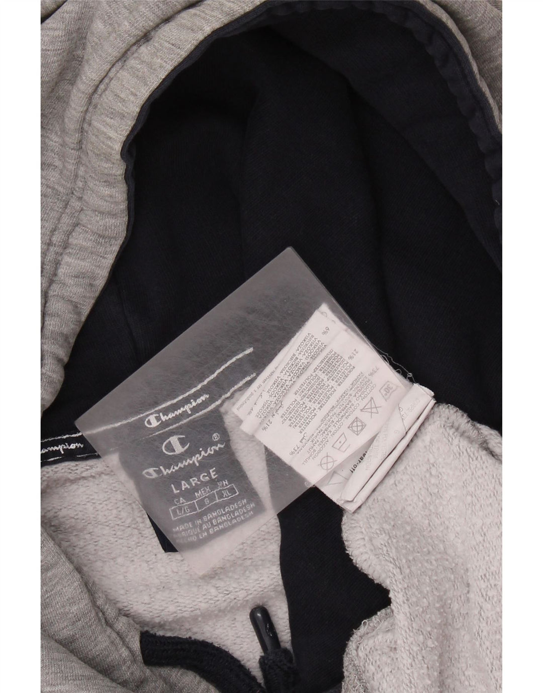 Męski sweter z kapturem Champion, duży, szary, bawełniany