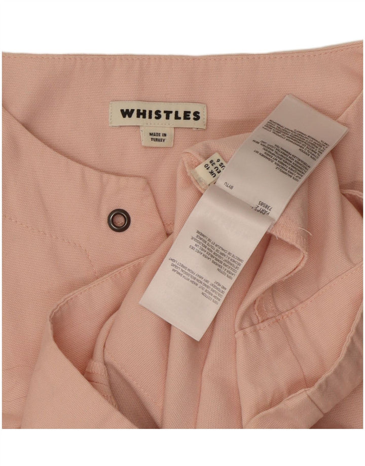Whistles Damska sukienka typu shift UK 10, mała, różowa, bawełniana