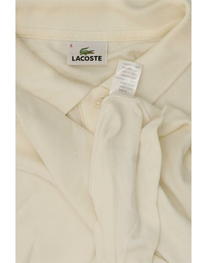 Męska koszulka polo Lacoste, rozmiar 6, XL, biała, bawełniana