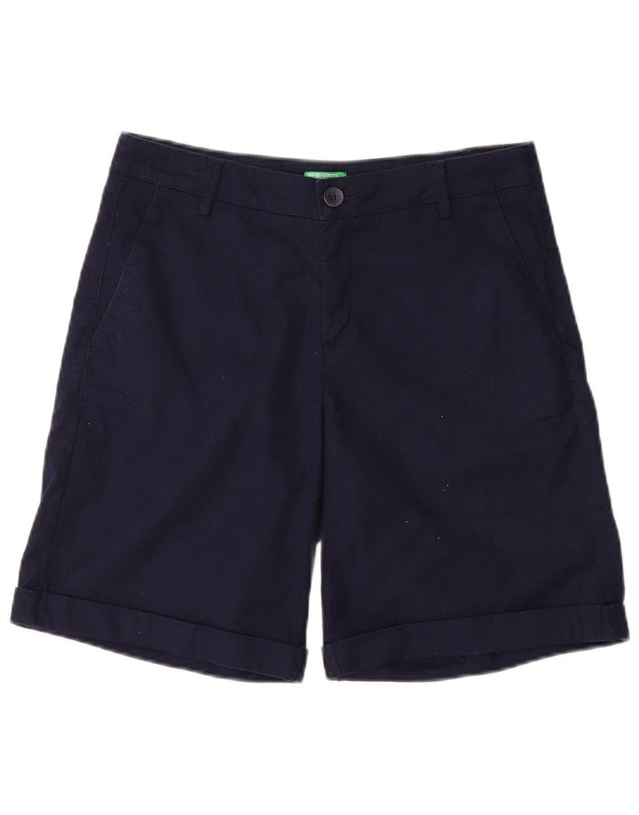 Damskie spodenki Chino BENETTON UK 8 Small W28 Granatowe, bawełniane