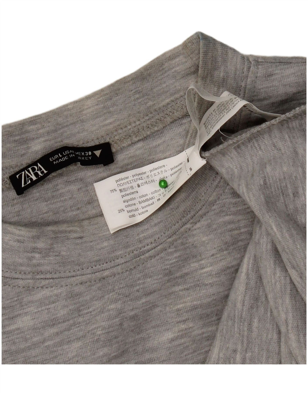 T-shirt damski Zara Top UK 16, duży, szary, nakrapiany poliester