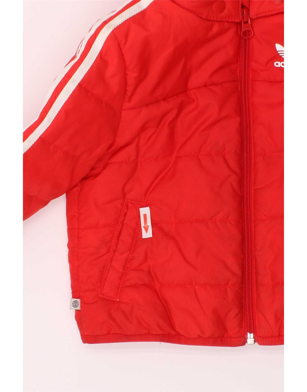 Adidas Baby Boys Wyściełana kurtka z kapturem 9-12 miesięcy Czerwony Poliester