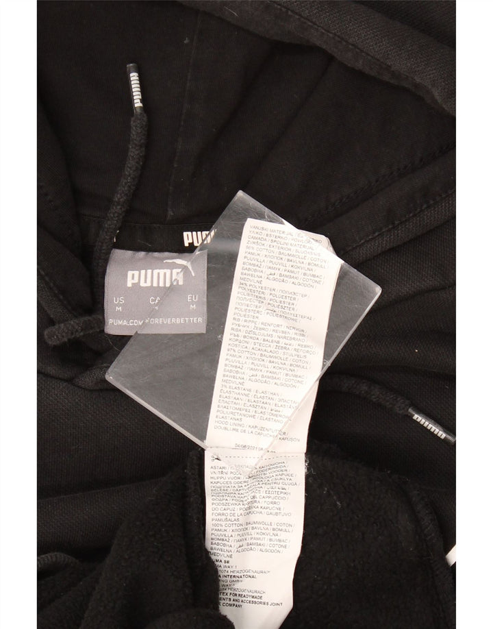 PUMA Mens Graphic Hoodie Jumper Medium Black Cotton