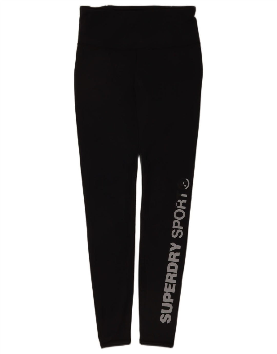 Damskie legginsy Superdry Graphic UK 10, małe, czarne, poliestrowe