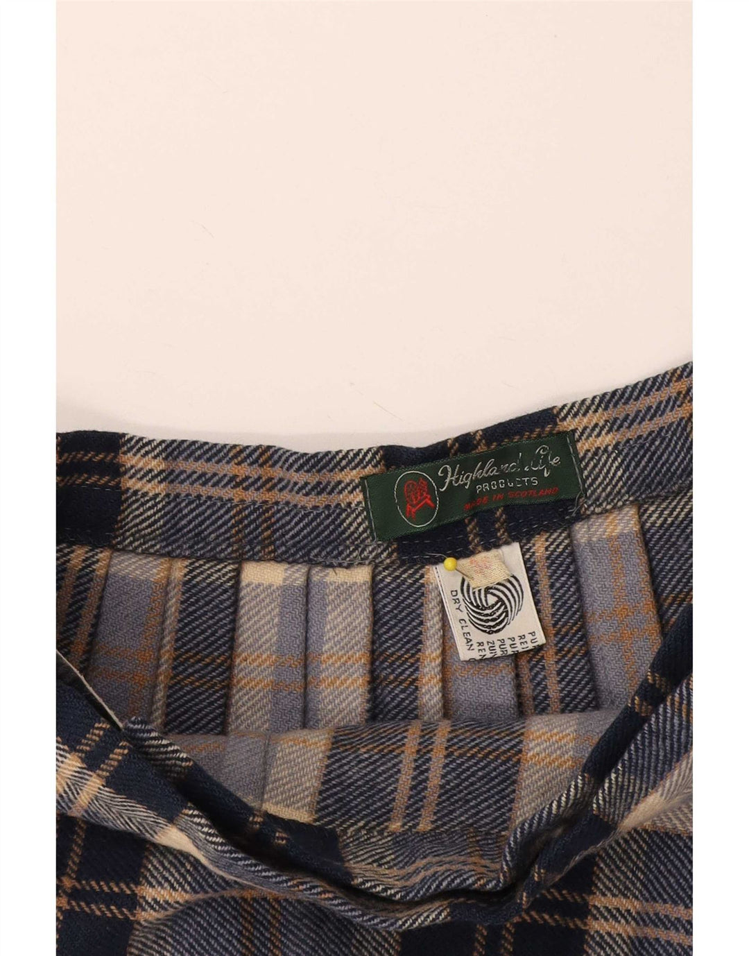 Damska spódnica kopertowa Highland EU 38 Medium W28 Granatowa wełna w kratę