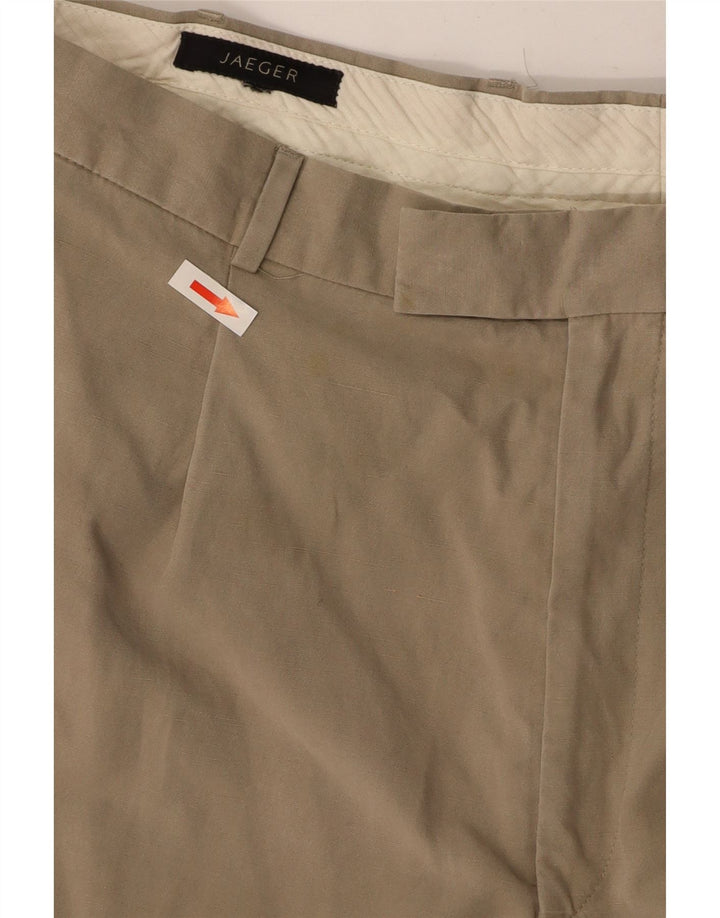 Męskie proste spodnie chino JAEGER W36 L30 Khaki Lyocell