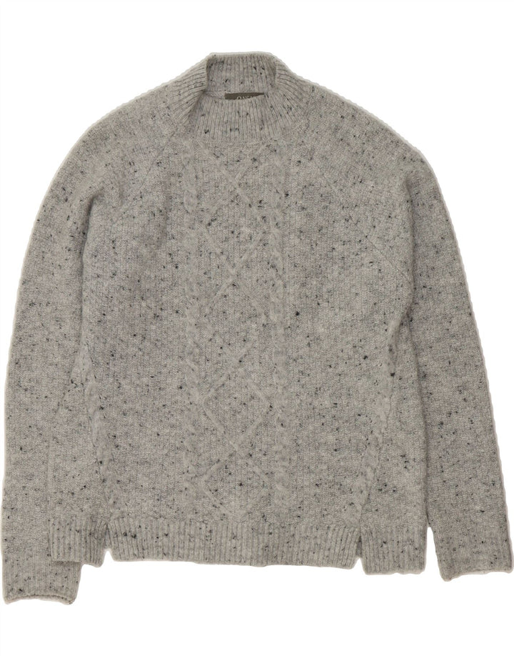 OASIS Womens Oversized Turtle Neck Jumper Sweater UK 10 Small Grey Flecked Vintage Oasis and Second-Hand Oasis from Messina Hembry 