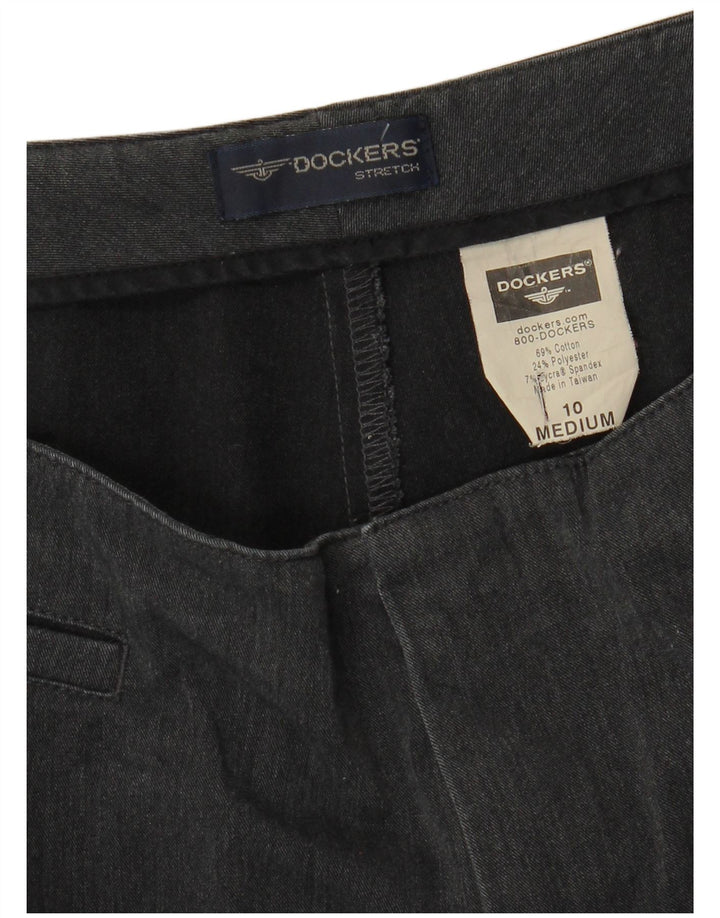 DOCKERS Damskie proste spodnie na co dzień US 10 Large W30 L30 Szara bawełna