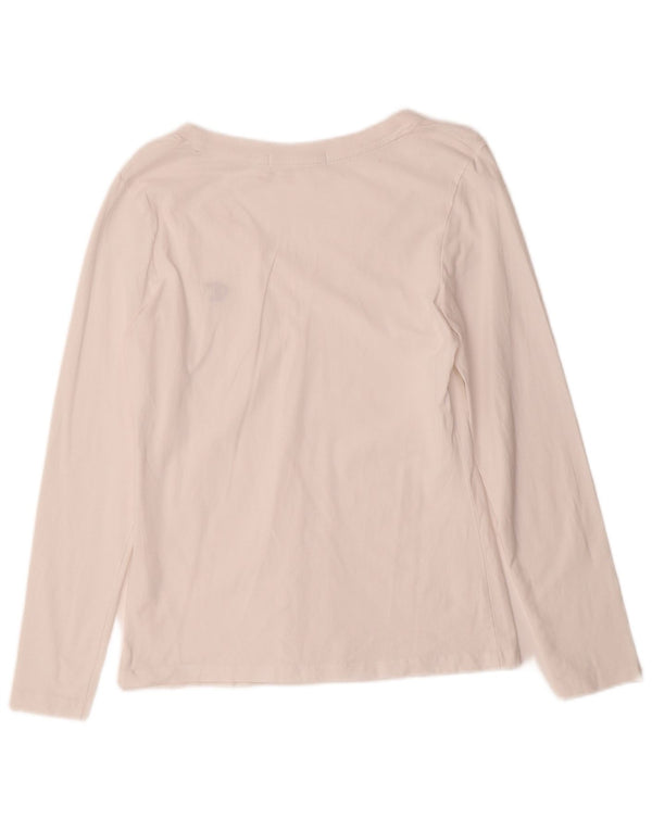CALVIN KLEIN JEANS Womens Top Long Sleeve UK 10 Small White
