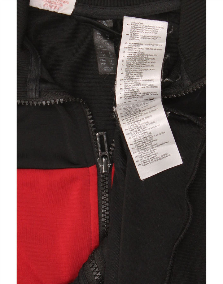 Chłopięca kurtka dresowa ADIDAS 11-12 lat, czarny poliester z blokami kolorów