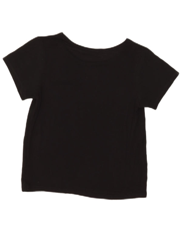 Zara Womens Crop T-Shirt Top UK 8 Small Black