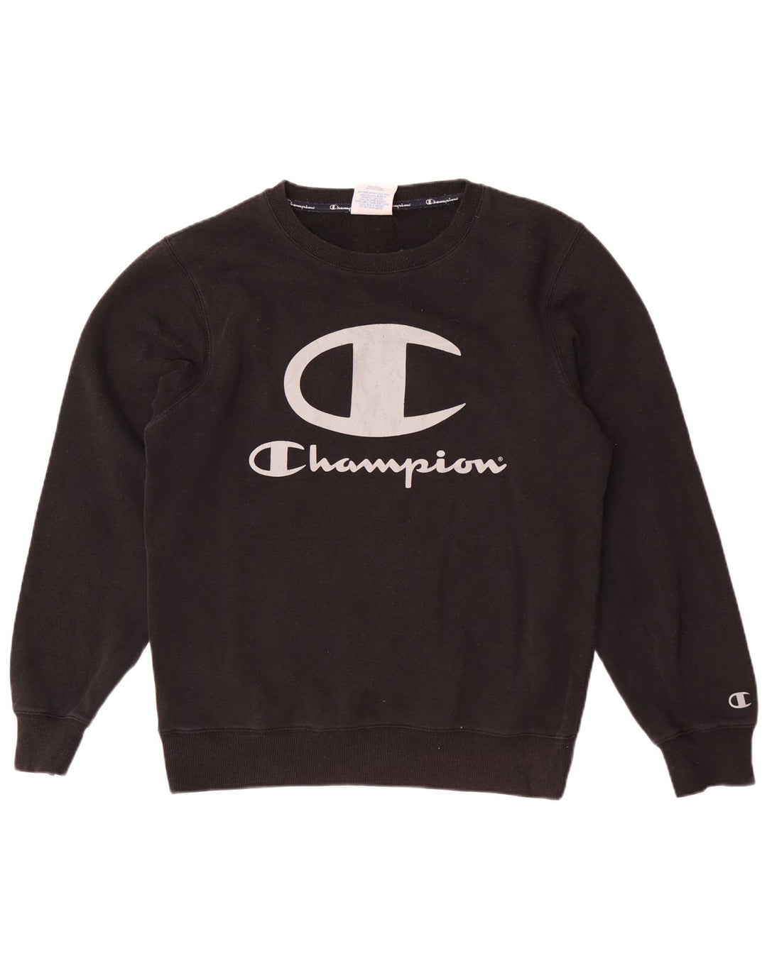 Męski sweter z grafiką Champion, średni czarny, bawełniany