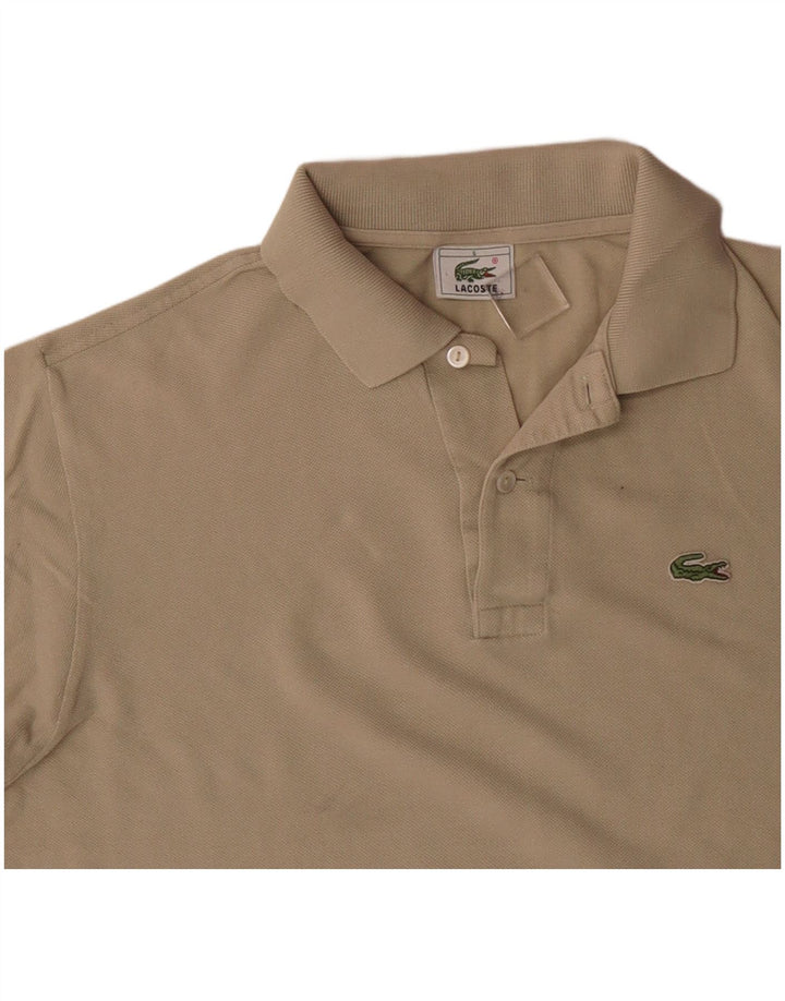 Męska koszulka polo LACOSTE, rozmiar 5, duża, beżowa, bawełniana