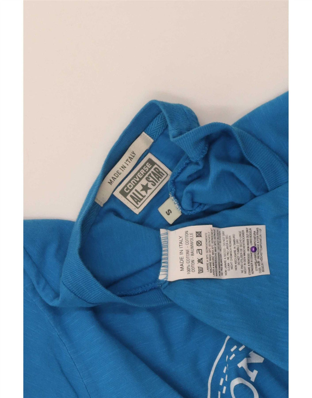Converse Męski T-shirt z grafiką Chuck Taylor, mały, niebieski, bawełniany