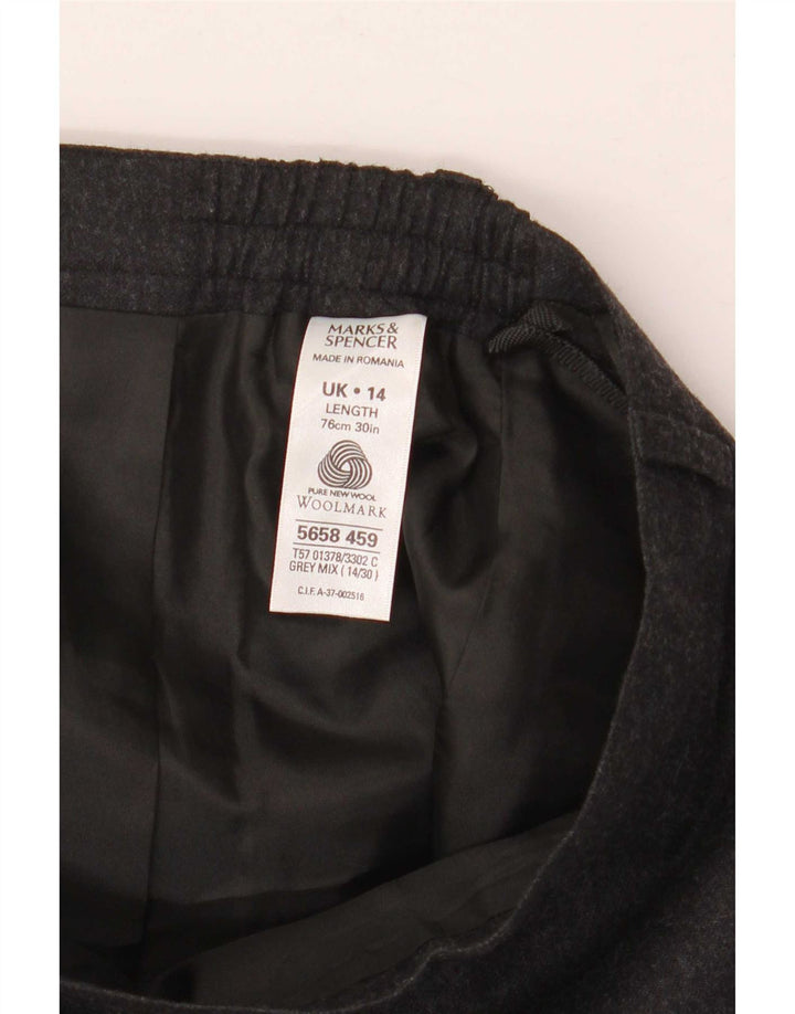 Marks & Spencer Damska spódnica midi UK 14 Medium W30 Szara nowa wełna