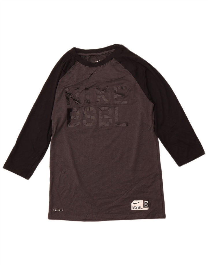 Damski T-shirt NIKE o sportowym kroju z grafiką Top UK 8, mały, szary sportowy