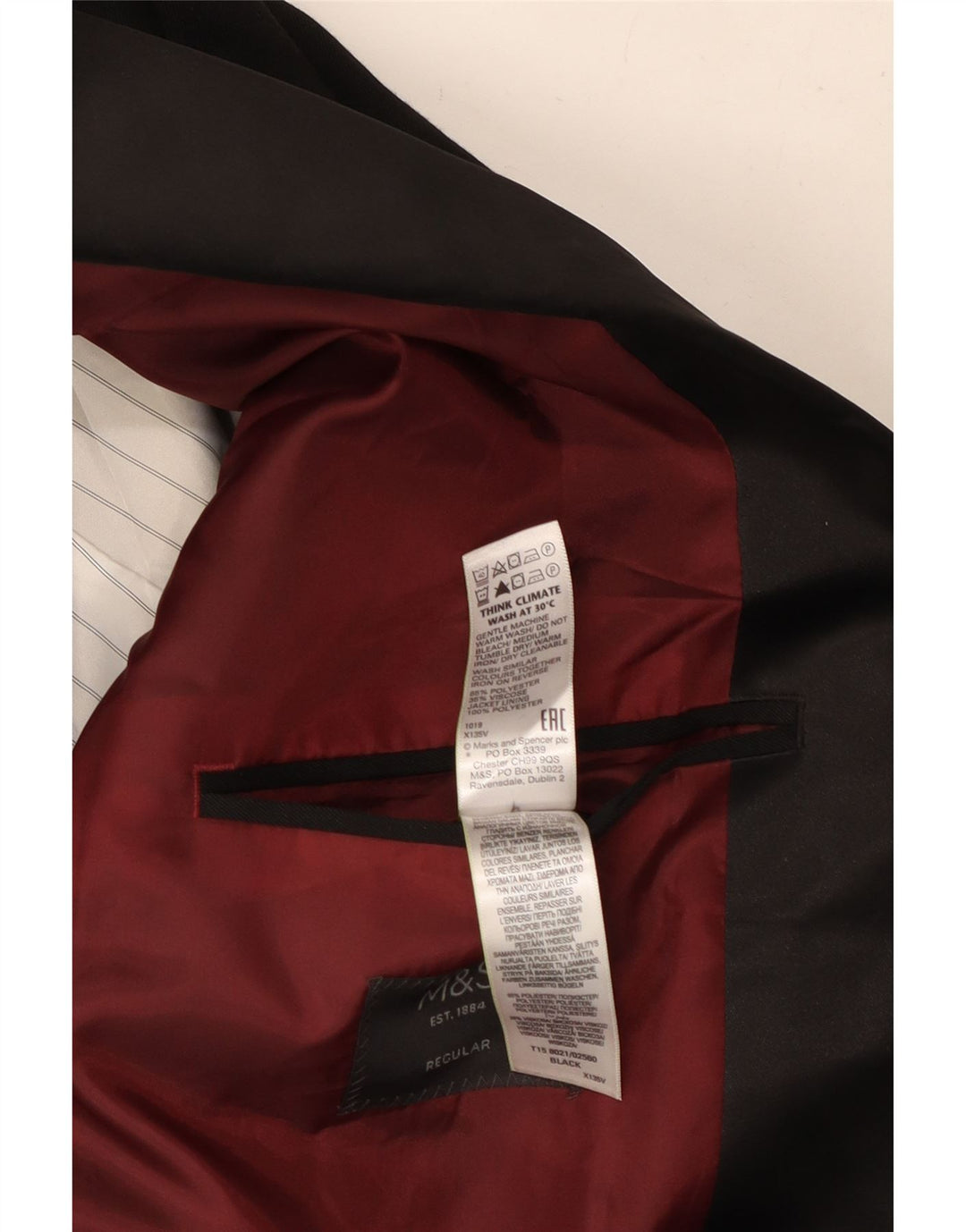 Marks & Spencer Męska marynarka zapinana na 2 guziki o regularnym kroju UK 48 2XL czarna
