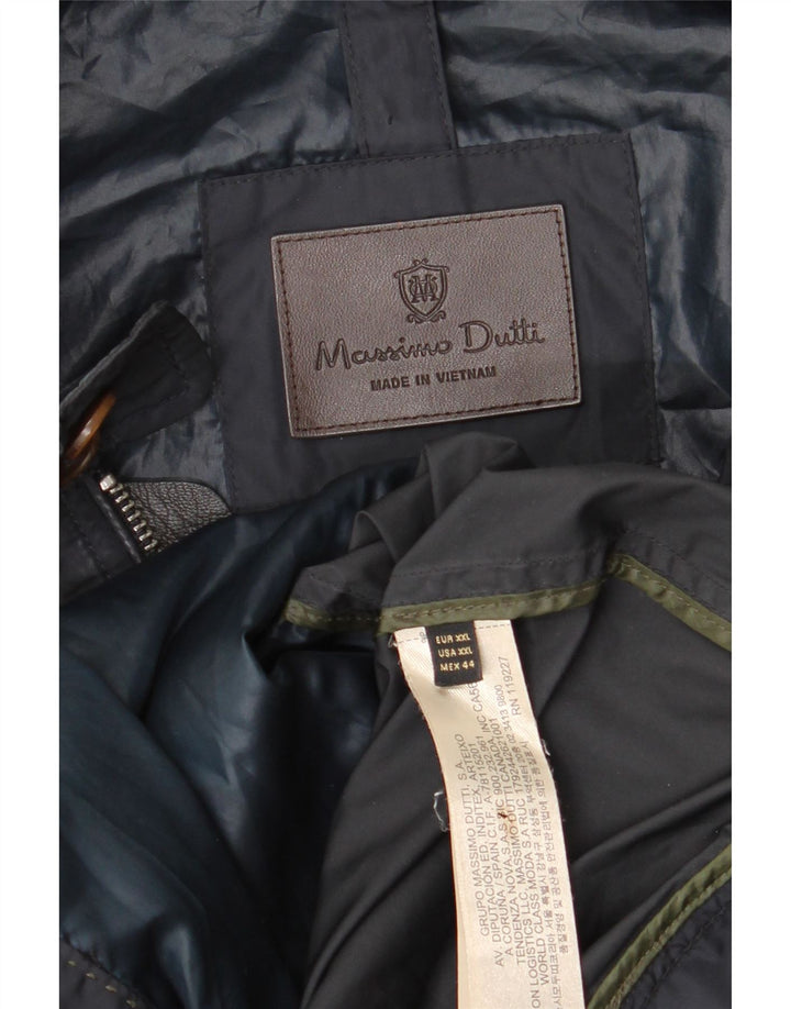 Męska kurtka bomberka Massimo Dutti UK 44 2XL granatowa, poliester