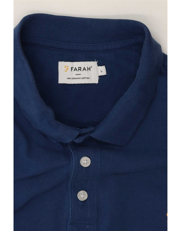 Męska koszulka polo Farah, duża, granatowa, bawełniana