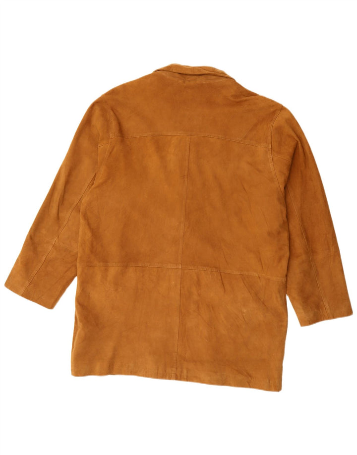 Vintage damska kurtka zamszowa oversize IT 46 duża beżowa skóra