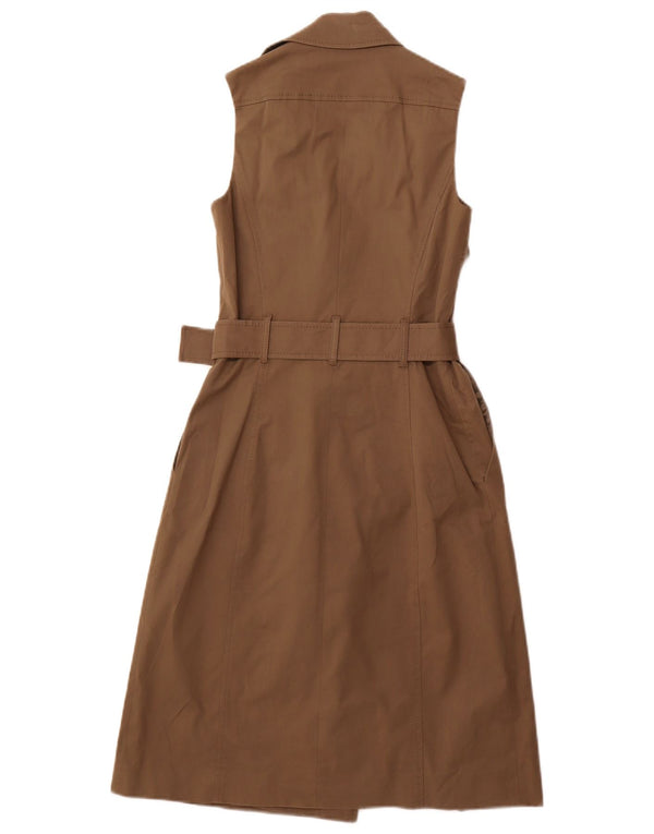 Karen Millen Damska sukienka koszulowa bez rękawów z podwójnymi piersiami UK 8 Small Khaki