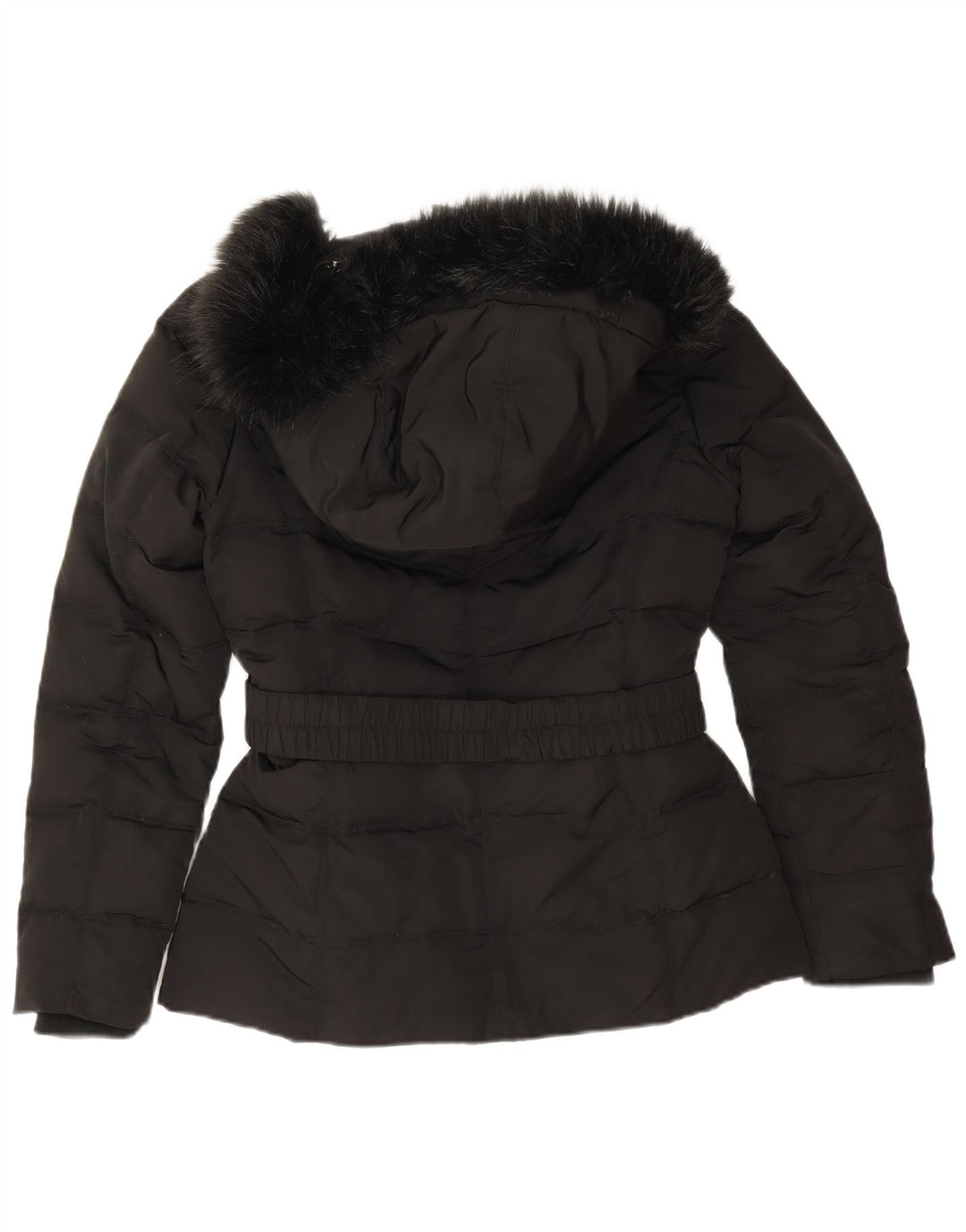 Damska kurtka z kapturem, oversize, wyściełana Esprit UK 10, mała, czarna, poliester