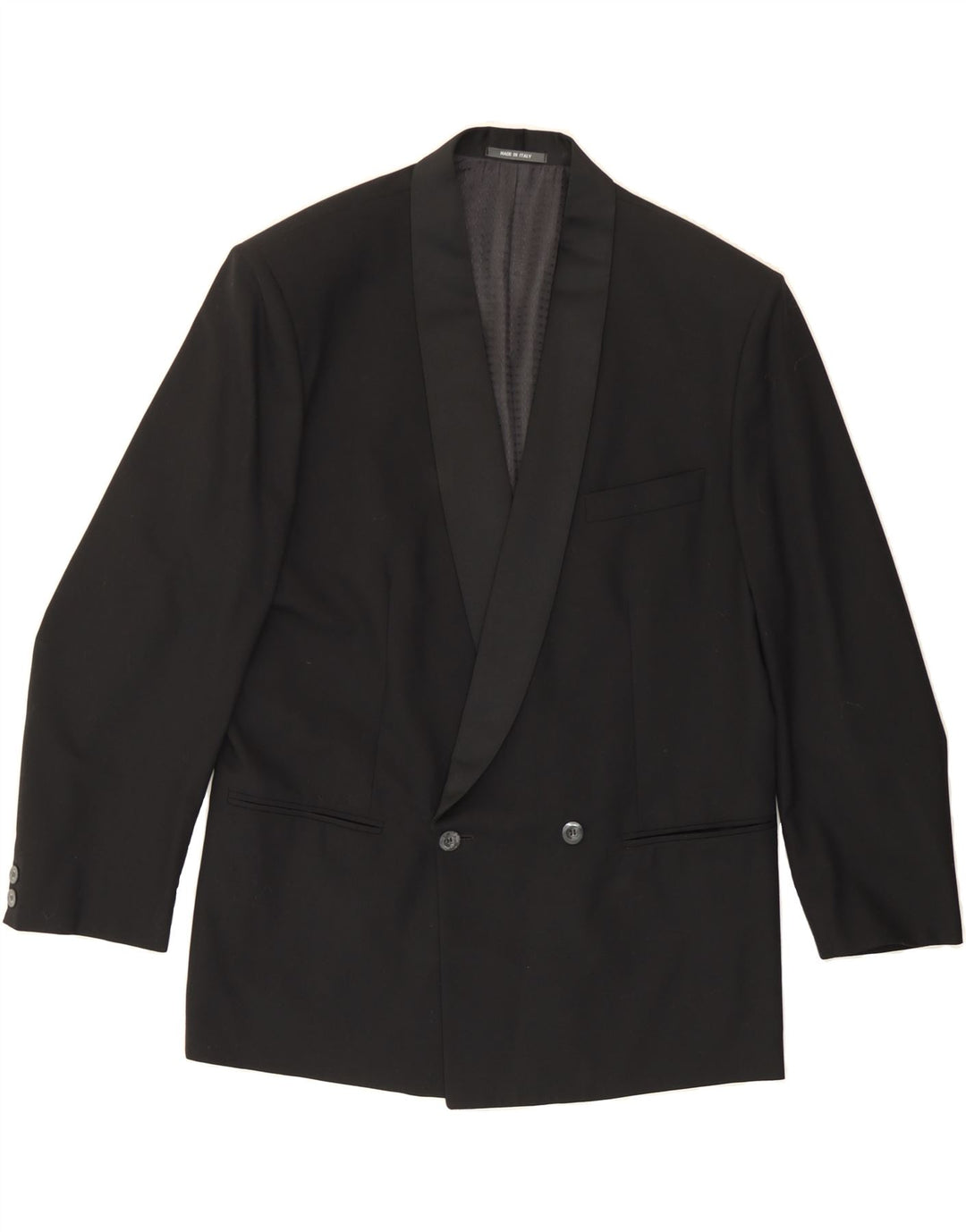 VINTAGE Mens Double Breasted Blazer Jacket UK 40 Large Black Vintage Vintage and Second-Hand Vintage from Messina Hembry 