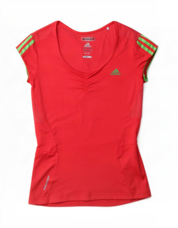 Damska koszulka Adidas Climalite Top UK 10, mała, czerwona, poliester