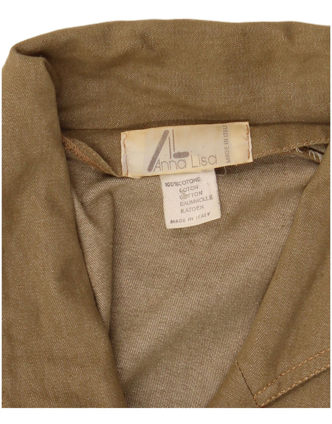 Vintage damska marynarka o przedłużonym fasonie, zapinana na 3 guziki IT 42, średnia zielona bawełna