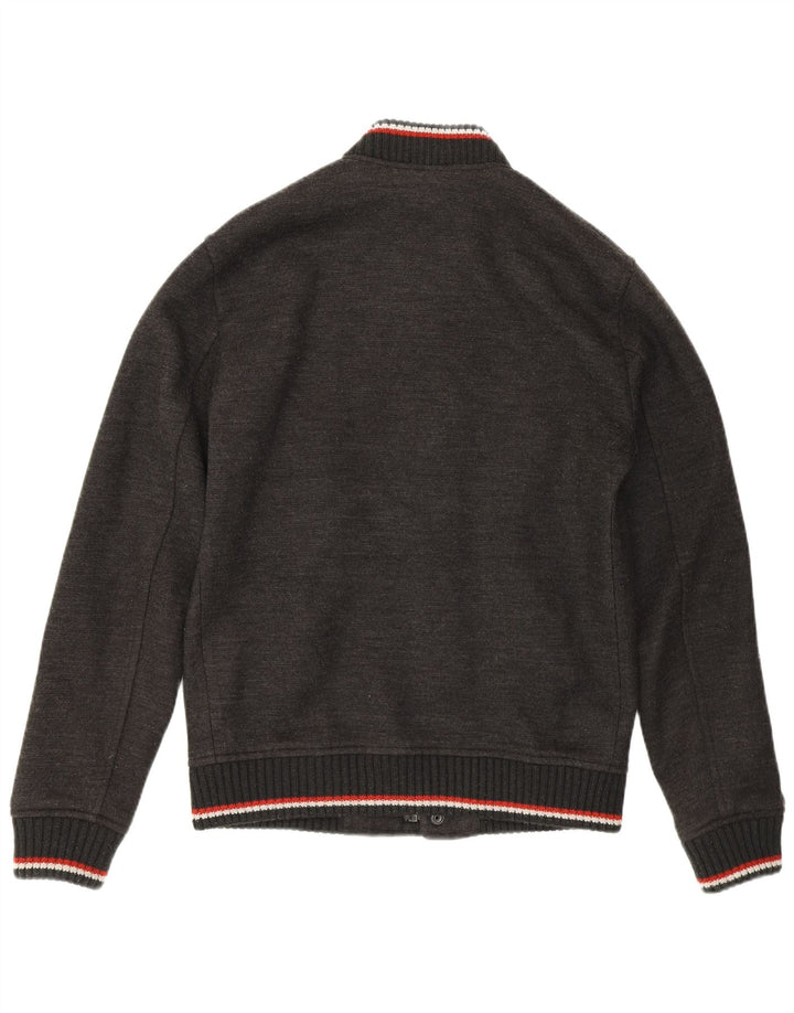 Męska kurtka Superdry Varsity UK 38, akrylowa w średnie szare paski