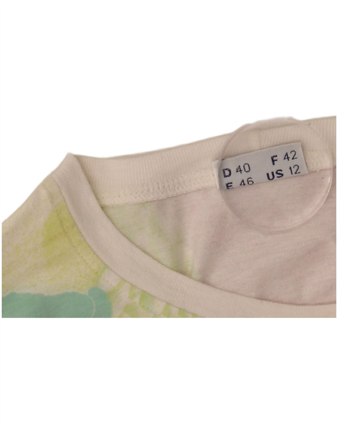 SERGIO TACCHINI Damska koszulka z grafiką Top US 12, duża, biała, z bawełny w kwiaty