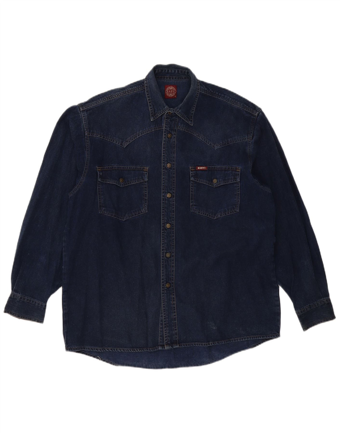 Koszula męska Easy Denim, średnia, granatowa, bawełniana